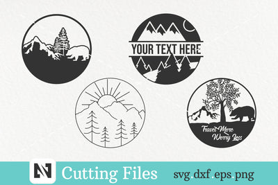 A Bundle of 4 Travel and Mountain Svg Vector Files SVG Pinoyart Kreatib 
