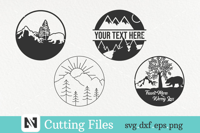 A Bundle of 4 Travel and Mountain Svg Vector Files SVG Pinoyart Kreatib 