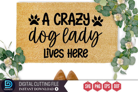 A crazy dog lady lives here SVG SVG DESIGNISTIC 