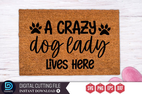 A crazy dog lady lives here SVG SVG DESIGNISTIC 