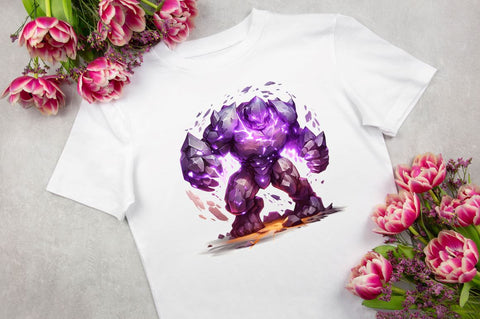 A Fantasy Golem with an Purple Aura Bundle SVG Regulrcrative 
