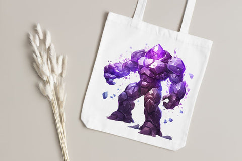 A Fantasy Golem with an Purple Aura Bundle SVG Regulrcrative 