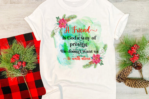 A Friend Is God's Way I Best Friend Christmas Ornament PNG Sublimation Happy Printables Club 