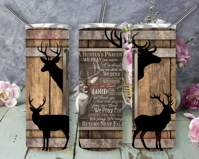 A Hunter's Prayer Tumbler Png, Hunting Deer 20oz Skinny Tumbler, Hunting Life Sublimation Design, Deer Tumbler Template, Digital Download Sublimation DesignSVG 