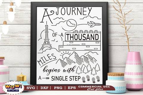 A journey of a thousand mile svg, Motivation quotes svg SVG Wowsvgstudio 