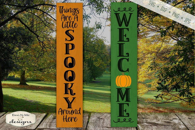 A Little Spooky - Welcome Pumpkin - Porch Sign SVG SVG Ewe-N-Me Designs 