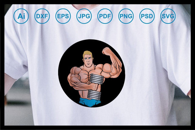A man Body builder design illustration design illustration SVG Leamsign Studio 
