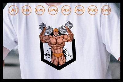 A man Body builder design illustration design illustration SVG Leamsign Studio 