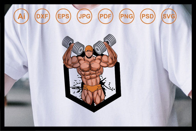 A man Body builder design illustration design illustration SVG Leamsign Studio 