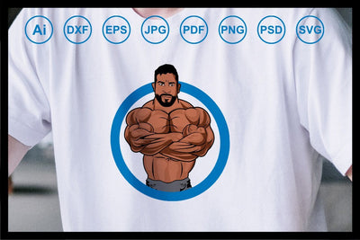 A man Bodybuilder design illustration SVG Leamsign Studio 