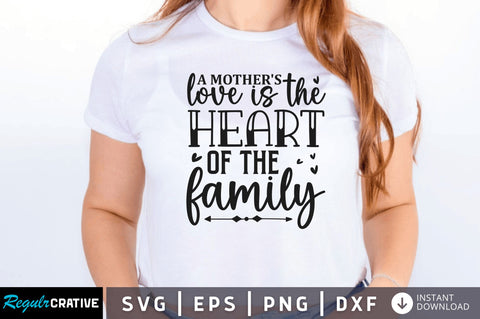 A mother's love is the heart of the family SVG SVG Regulrcrative 
