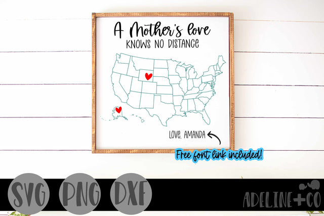 A Mothers love, long distance, SVG, Mothers Day SVG Adeline&co 
