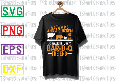 A Pig A Chicken and A Cow Walk Into A Bar-B-Q 2 Svg, Barbecue Quotes Svg, BBQ Svg, Grill Svg, BBQ Timer Svg, Grill Master Svg, Png, Eps, Dxf Files SVG DesignTShirt 