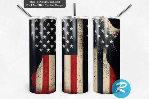 A Police and Firefighter American Flag 20 oz / 30 oz Tumbler PNG Sublimation Regulrcrative 