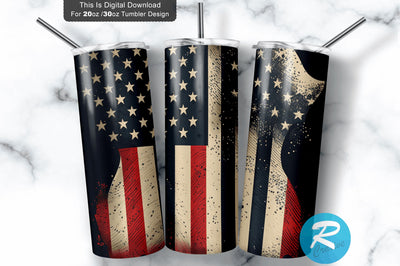 A Police and Firefighter American Flag 20 oz / 30 oz Tumbler PNG Sublimation Regulrcrative 