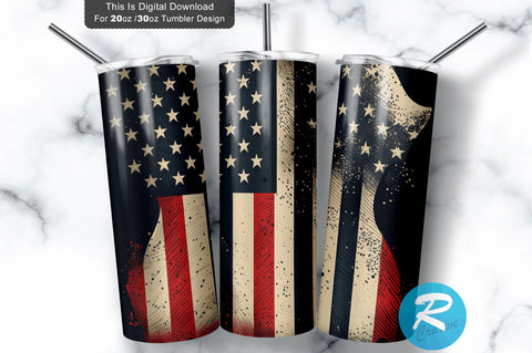 A Police and Firefighter American Flag 20 oz / 30 oz Tumbler PNG Sublimation Regulrcrative 