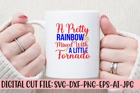 A Pretty Rainbow Mixed With A Little Fornado SVG Cut File SVG Syaman 