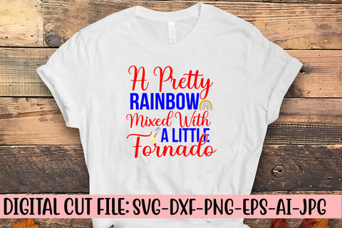 A Pretty Rainbow Mixed With A Little Fornado SVG Cut File SVG Syaman 