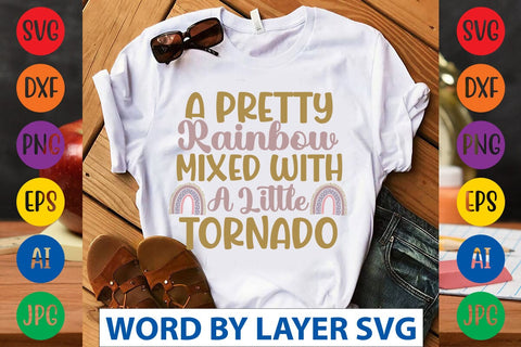 A Pretty Rainbow Mixed With A Little Tornado svg design SVG Rafiqul20606 
