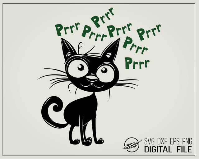 A purring black cat SVG file SVG Boertiek 