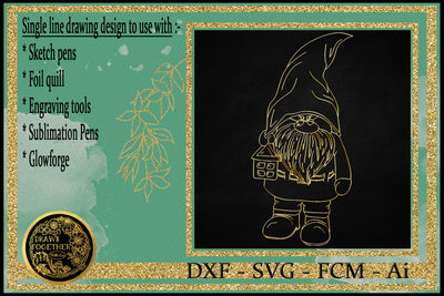 A Single line Sketch for Foil Quill - Cute Man Gnome Sketch DESIGN DrawnTogether with love 