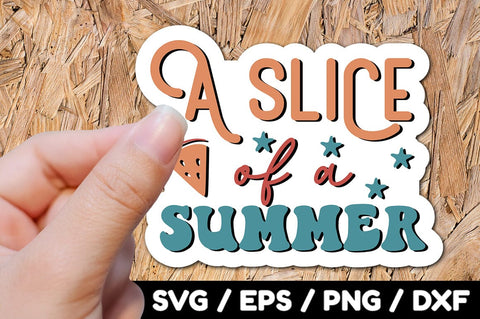 A slice of a summer Retro stickers SVG akazaddesign 