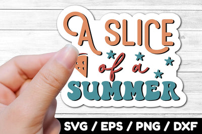 A slice of a summer Retro stickers SVG akazaddesign 