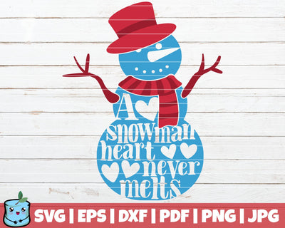 A Snowman Heart Never Melts SVG MintyMarshmallows 