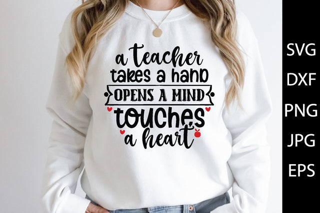 a teacher takes a hand opens a mind touches a heart SVG md faruk hossain 