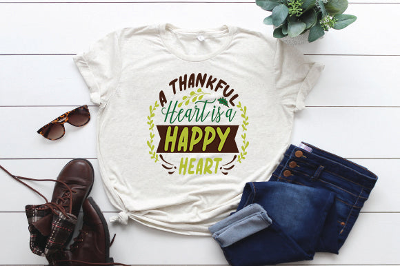 A Thankful Heart is a Happy Heart SVG thesvgfactory 