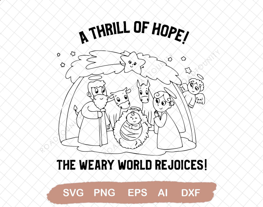 A Thrill of Hope Nativity SVG file, Christmas sublimation file - So Fontsy