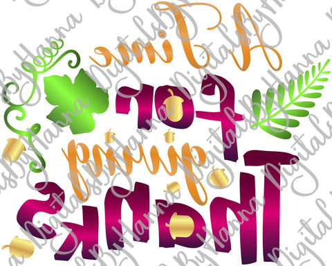 A Time for Giving Thanks Happy Thanksgiving Print & Cut SVG Digitals by Hanna 