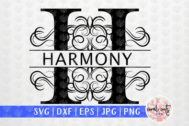 A to Z Flourishes Split Alphabet Monogram - Svg EPS DXF PNG File SVG CoralCutsSVG 