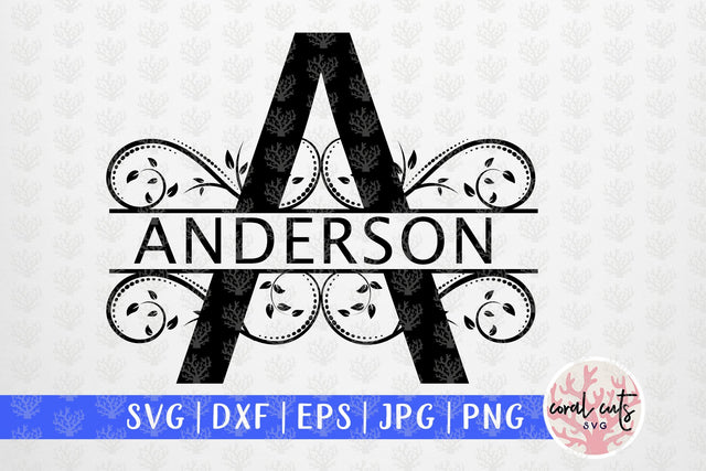 A to Z Swirl Split Alphabet Monogram - Svg EPS DXF PNG File SVG CoralCutsSVG 