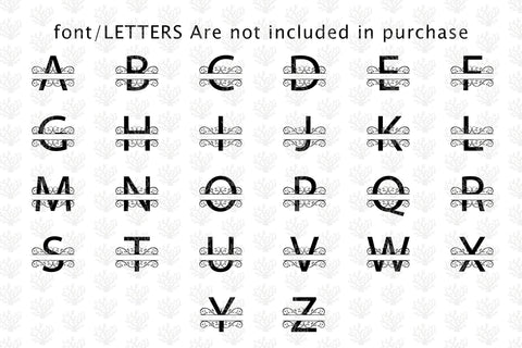 A to Z Swirl Split Alphabet Monogram - Svg EPS DXF PNG File SVG CoralCutsSVG 