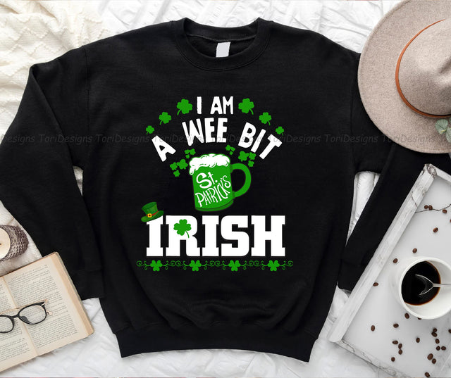 A Wee Bit Irish Png, Lucky Shamrock Png, St. Patty's Printable, Lucky Shirt Design Sublimation ToriDesigns 