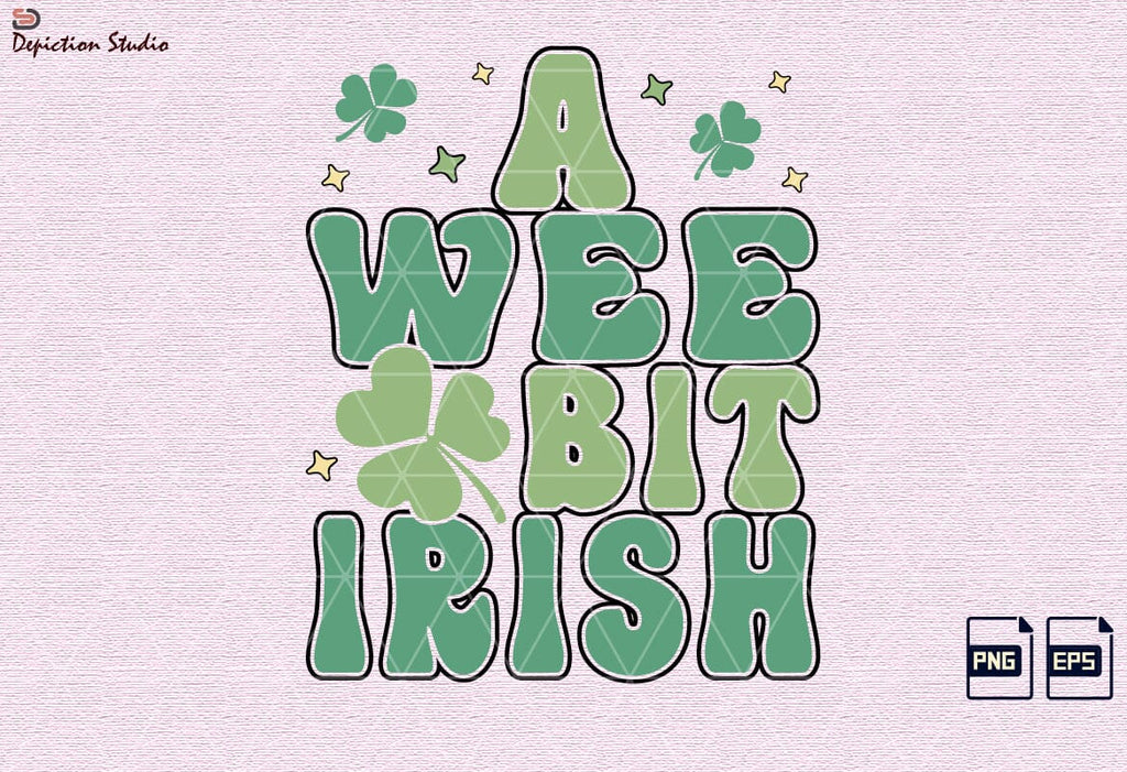 Wee Bit Lettering A Wee Bit Irish Shamrock’s Sublimation, St. Patrick’s Kids Shirt PNG ...
