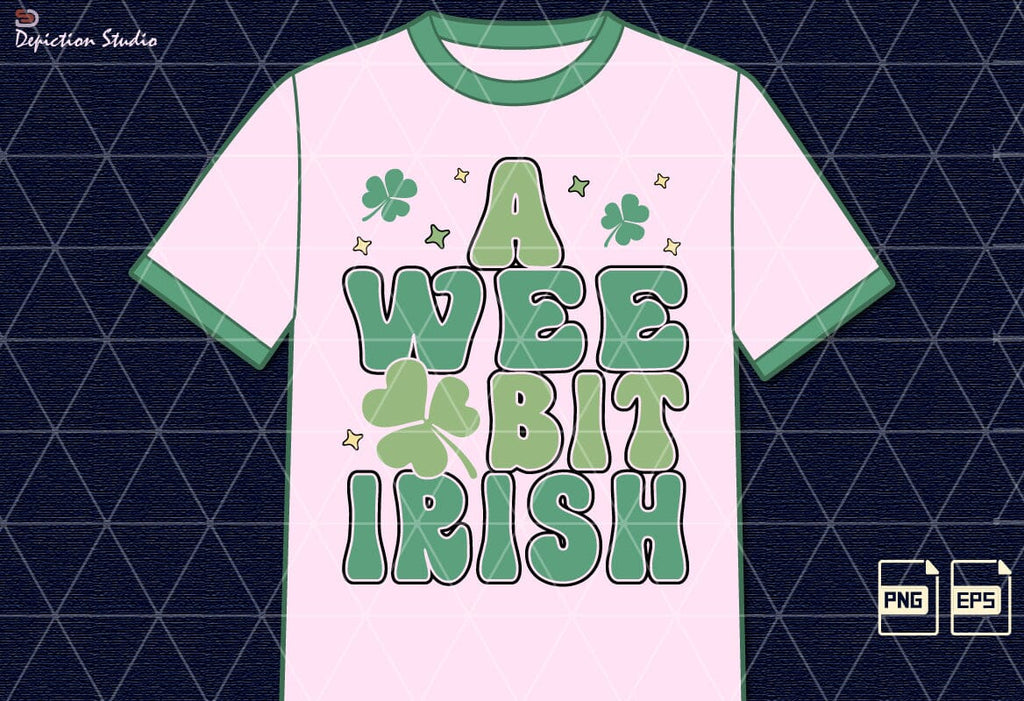 Wee Bit Lettering A Wee Bit Irish Shamrock’s Sublimation, St. Patrick’s Kids Shirt PNG ...