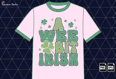 A Wee Bit Irish Shamrock’s Sublimation, St. Patrick’s Kids Shirt PNG, Wee Bit Irish Sublimation Print Template Sublimation Depiction Studio 