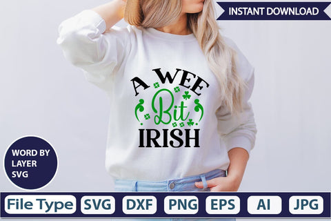 A Wee Bit Irish SVG Cut File SVGs,Quotes and Sayings,Food & Drink,On Sale, Print & Cut SVG DesignPlante 503 