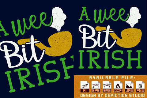 A Wee Bit Irish T-Shirt, St. Patrick's Day T-Shirt, Saint Irish Shirt, Wee Bit Irish Shirt, Patrick's Day Shirt Print Template Sketch DESIGN Depiction Studio 