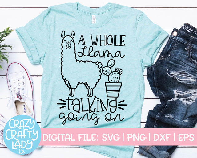 A Whole Llama Talking Going On | School SVG Cut File SVG Crazy Crafty Lady Co. 