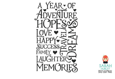 A Year Of Word Art SVG Sarah Hurley 