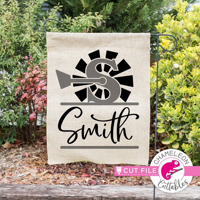 A-Z Windmill split Designs - Farmhouse Farm SVG Chameleon Cuttables 