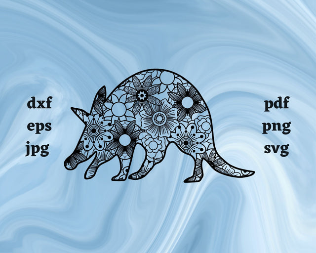 Aardvark Mandala SVG Cut File SVG Northern Light SVG 