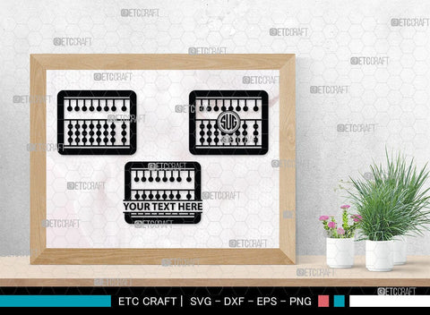 Abacus Monogram, Abacus Silhouette, Abacus SVG Cut Files, Mathematics Svg, Sports Svg, Maths Svg, Abacus Svg, SB00098 SVG ETC Craft 