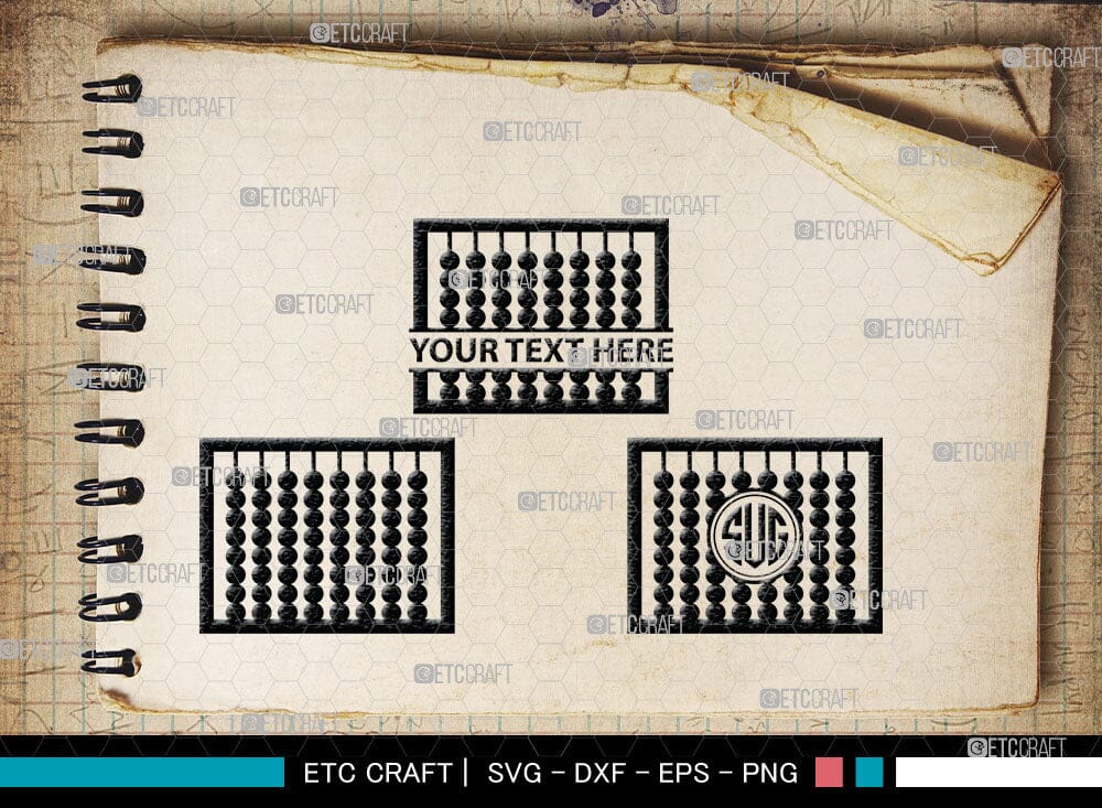 Abacus Monogram, Abacus Silhouette, Abacus SVG Cut Files, Mathematics ...