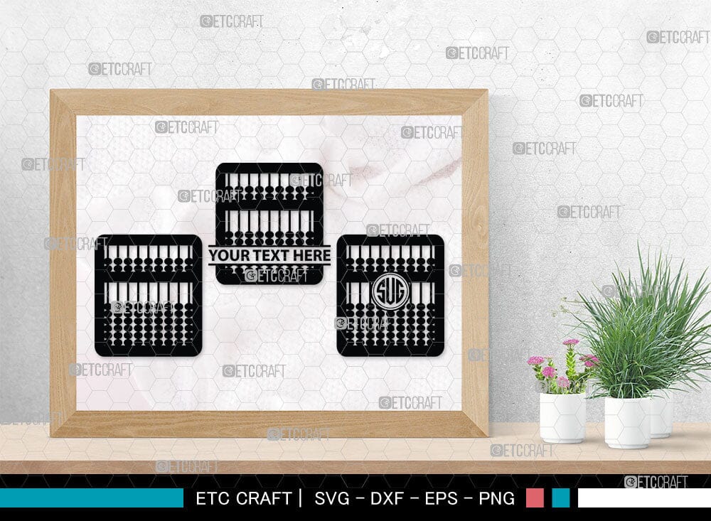 Abacus Monogram, Abacus Silhouette, Abacus SVG Cut Files, Mathematics ...