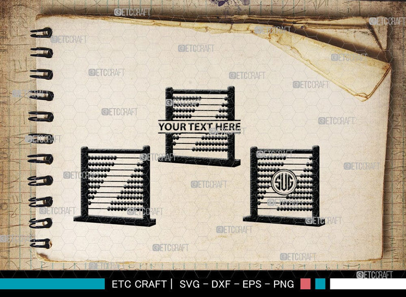 Abacus Monogram, Abacus Silhouette, Abacus SVG Cut Files, Mathematics ...