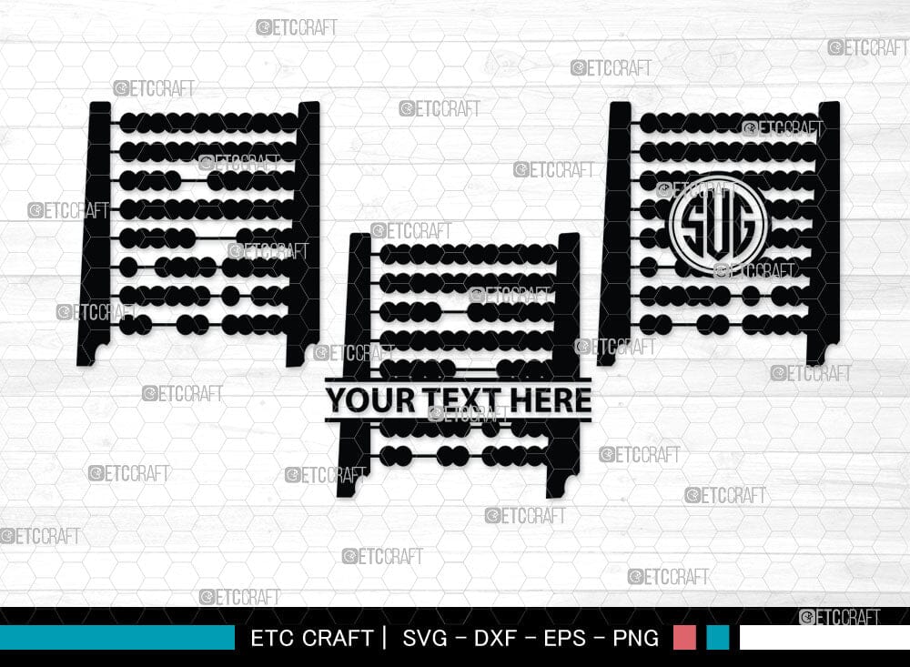 Abacus Monogram, Abacus Silhouette, Abacus SVG Cut Files, Mathematics ...